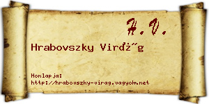 Hrabovszky Virág névjegykártya